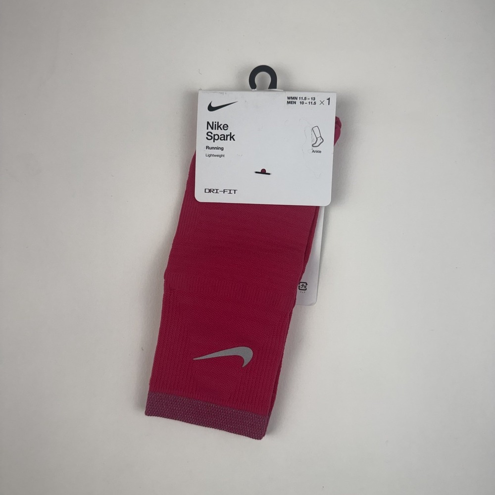 New Womens Nike Spark Lightweight Pink Running Ankle Socks Size 11.5-13